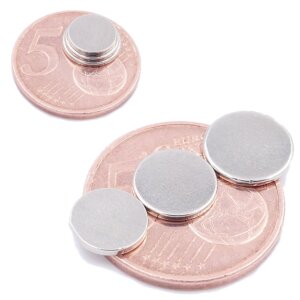 Brudazon | 15 Scheibenmagnete Disc Set 8x1,9x1,10x1mm | N52 Klasse Neodym Magnet