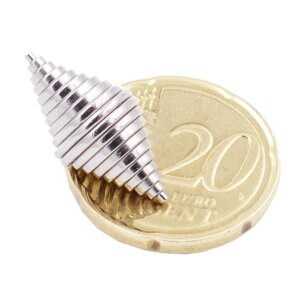 Brudazon | 40 Scheibenmagnete Disc Set 1x1 to 10x1mm | N52 Klasse Neodym Magnete