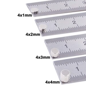 Brudazon | 60 Scheibenmagnete Disc Set 4x1 to 4x4mm | N52 Klasse Neodym Magnete